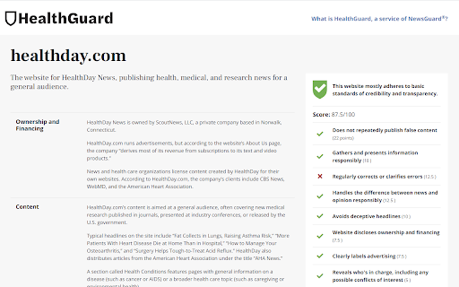 HealthGuard screenshot