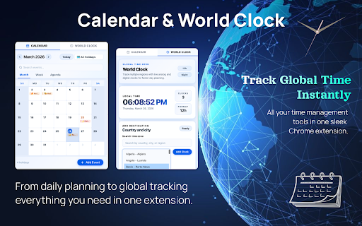 Calendar & World Clock screenshot