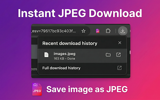 Save image as JPEG screenshot