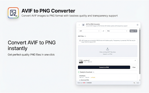 AVIF to PNG screenshot