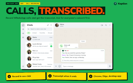 Audio to Text + Translation in WhatsApp Web using ChatGPT screenshot