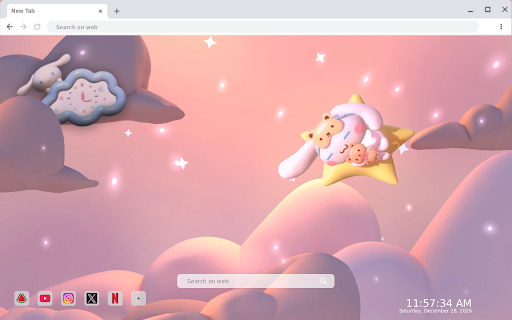 Flying Cinnamoroll (Hello Kitty) Live Wallpaper screenshot