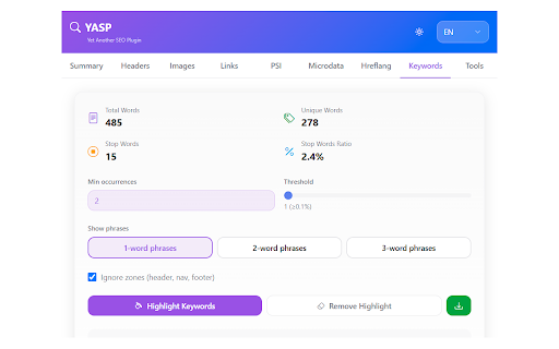 YASP - Yet Another SEO Plugin screenshot