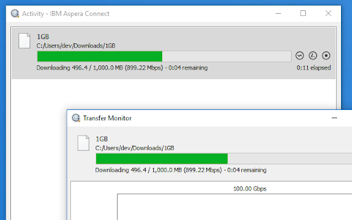 IBM Aspera Connect screenshot