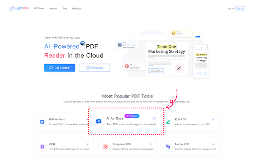轻闪PDF - 免费在线PDF编辑器，支持AI文档对话、转换、注释等20+项功能的PDF工具包 screenshot