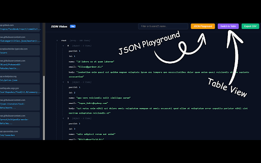 JSON Vision Pro screenshot