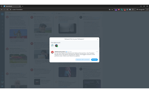 TweetDeck Account Shortcuts screenshot