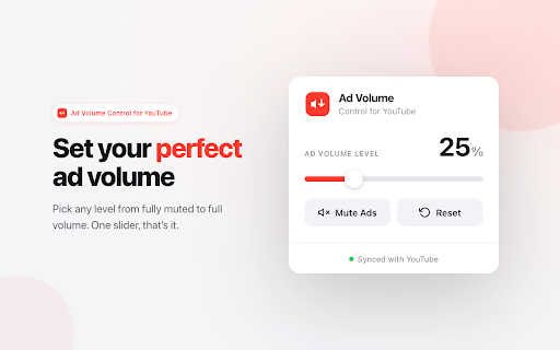 Ad Volume Control for YouTube screenshot