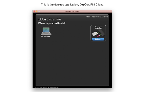 DigiCert Authentication Client Extension screenshot