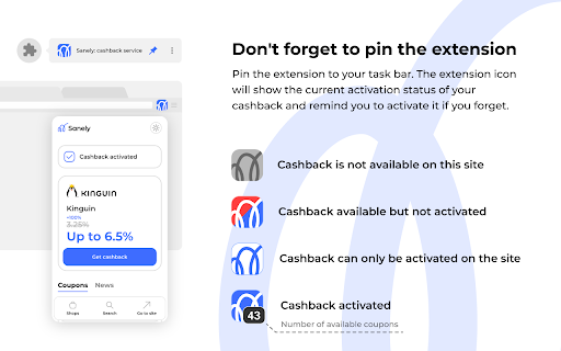Sanely: cashback, coupons, promo codes, discounts screenshot