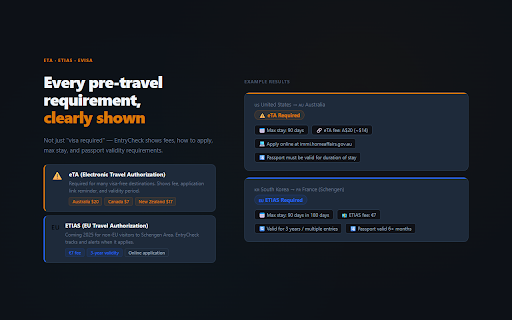 EntryCheck — Visa Requirements Checker screenshot