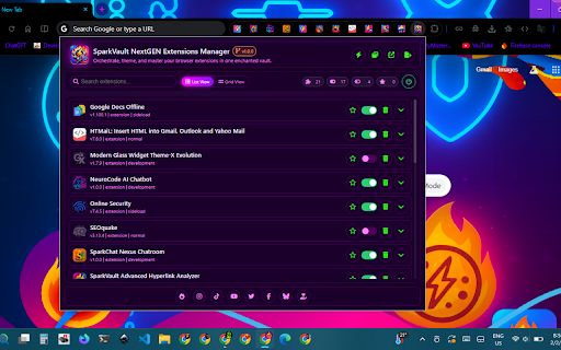 SparkVault NextGEN Extensions Manager screenshot