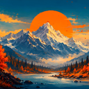 Autumn Mountain Sunset Live Wallpaper icon