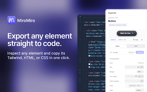 MiroMiro: Web to Code, Web Inspector, Font Finder & Lottie screenshot