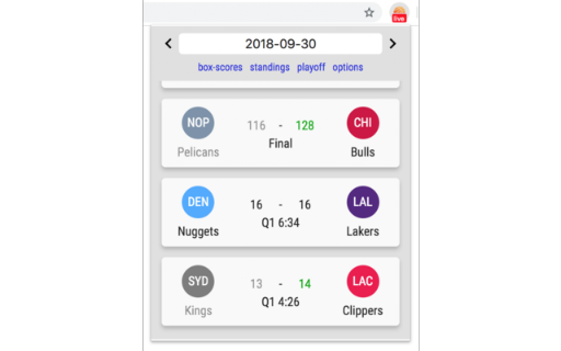 Basketball Box Scores screenshot