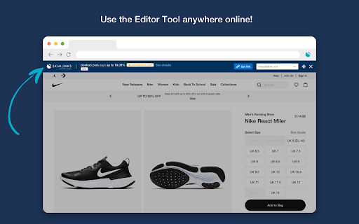Skimlinks Editor tool screenshot