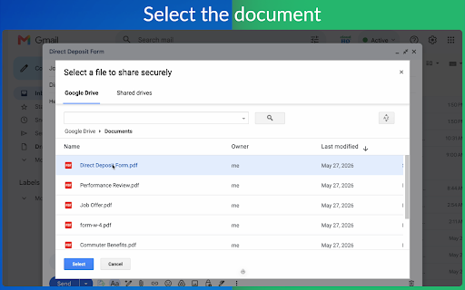 Secure Document Sharing via Email by cloudHQ screenshot