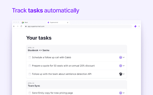 Supernormal: AI Meeting Notes screenshot