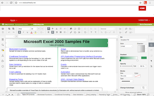 Office online OfficeWork for XLS DOC and PPT screenshot
