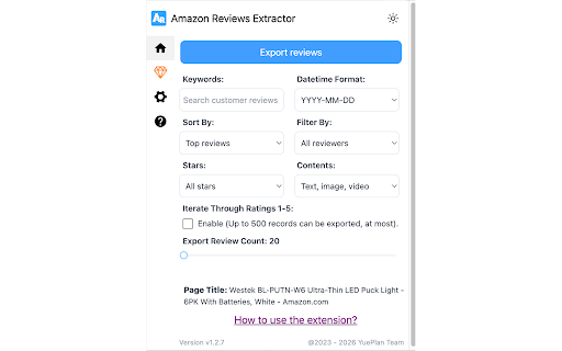 Amazon Reviews Extractor screenshot