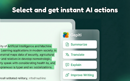 Gepiti: ChatGPT Sidebar, Screenshot, Voice AI screenshot