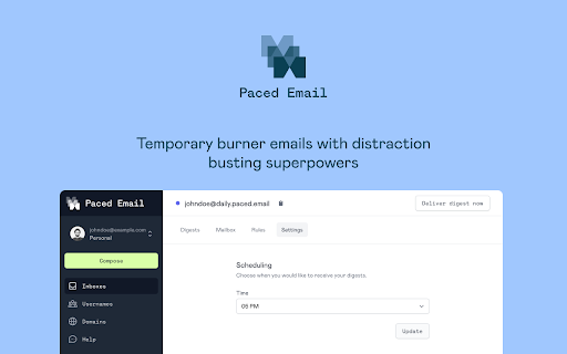 Paced Email screenshot