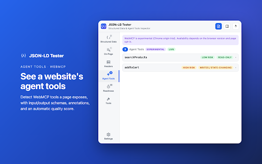 JSON-LD Tester – Structured Data & Agent Tools Inspector screenshot