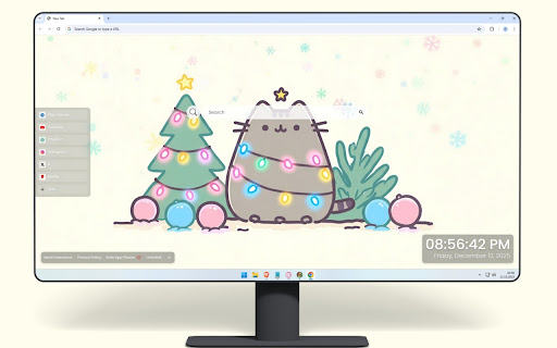 Pusheen Cat Christmas Tree Live Wallpaper screenshot