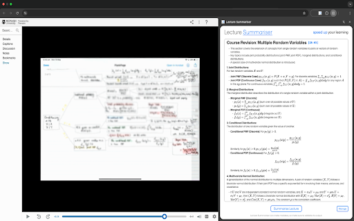 Lecture Summariser screenshot