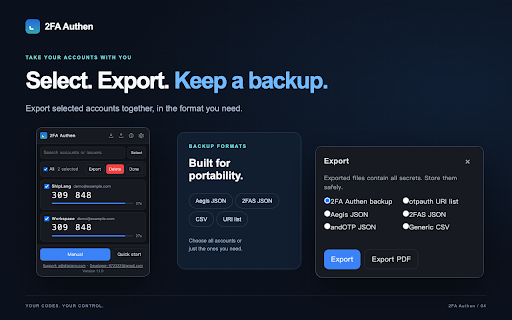 2FA Code Generator & QR Scanner screenshot