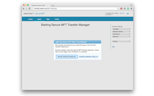 OpenText Secure MFT screenshot