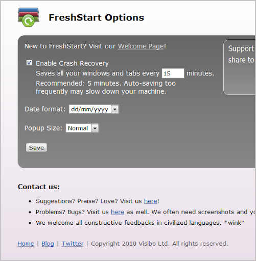 FreshStart - Cross Browser Session Manager screenshot
