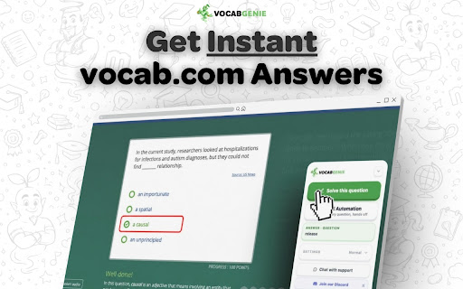 Vocab Genie | Instant Vocabulary.com Answers | #1 Vocabulary.com Hack screenshot