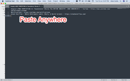 Mass Copy URLs − copy all URLs on all tabs screenshot