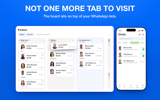 Hotzapp: Responda em 1 clique. CRM e Kanban no WhatsApp Web screenshot