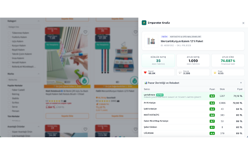 Emparator E-ticaret Ürün Analiz Programı screenshot