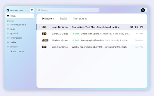 Upstream screenshot