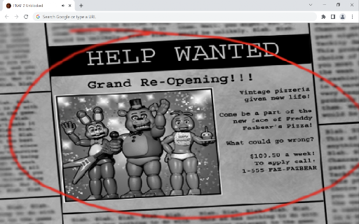 Five Nights at Freddy's 2 Unblocked Game screenshot