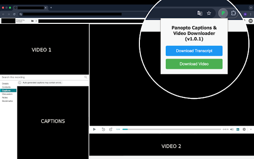 Panopto Captions and Video Downloader screenshot