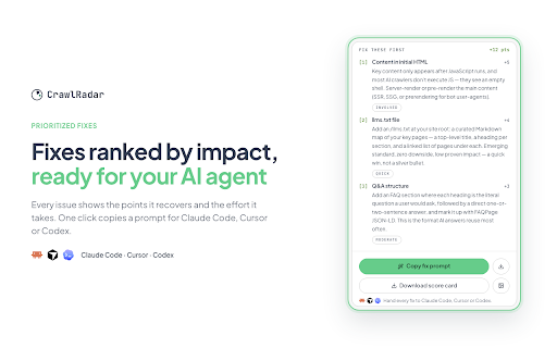 CrawlRadar - AI SEO Checker & GEO Audit screenshot