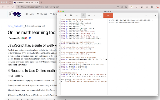 Online math learning tool screenshot