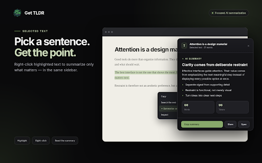 Get TLDR - AI Summarizer & Content Management screenshot