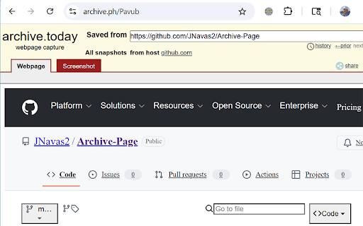 Archive Page screenshot