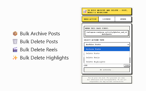 IG Bulk Archive and Delete - Post, Reels & Highlight screenshot