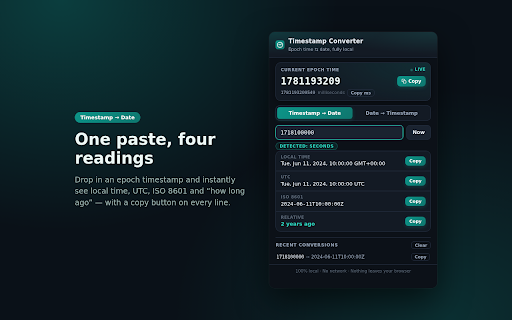 Timestamp Converter - Epoch Time to Date Tool screenshot