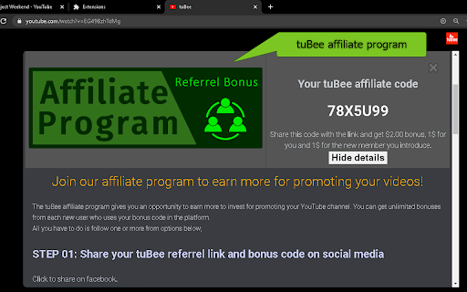 tuBee screenshot