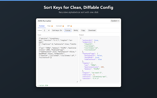 JSON Formatter: Paste & Validate screenshot