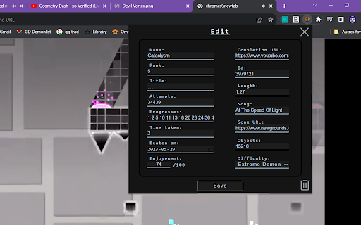My DemonList screenshot