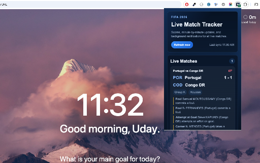 FIFA 2026 Live Match Tracker screenshot