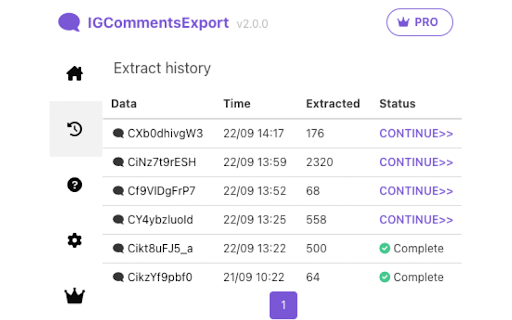 IGCommentsExport - Export Comment for IG screenshot